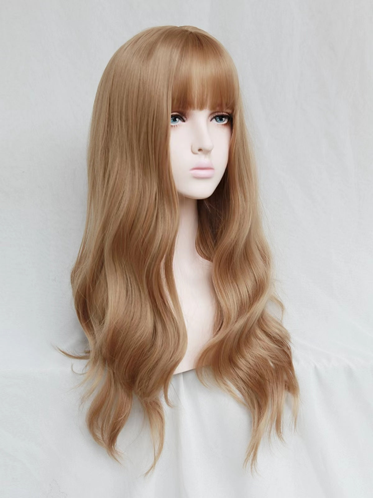 2022 New Style “Lisa” Inspired Blonde Long Wavy Synthetic Wig with Bangs