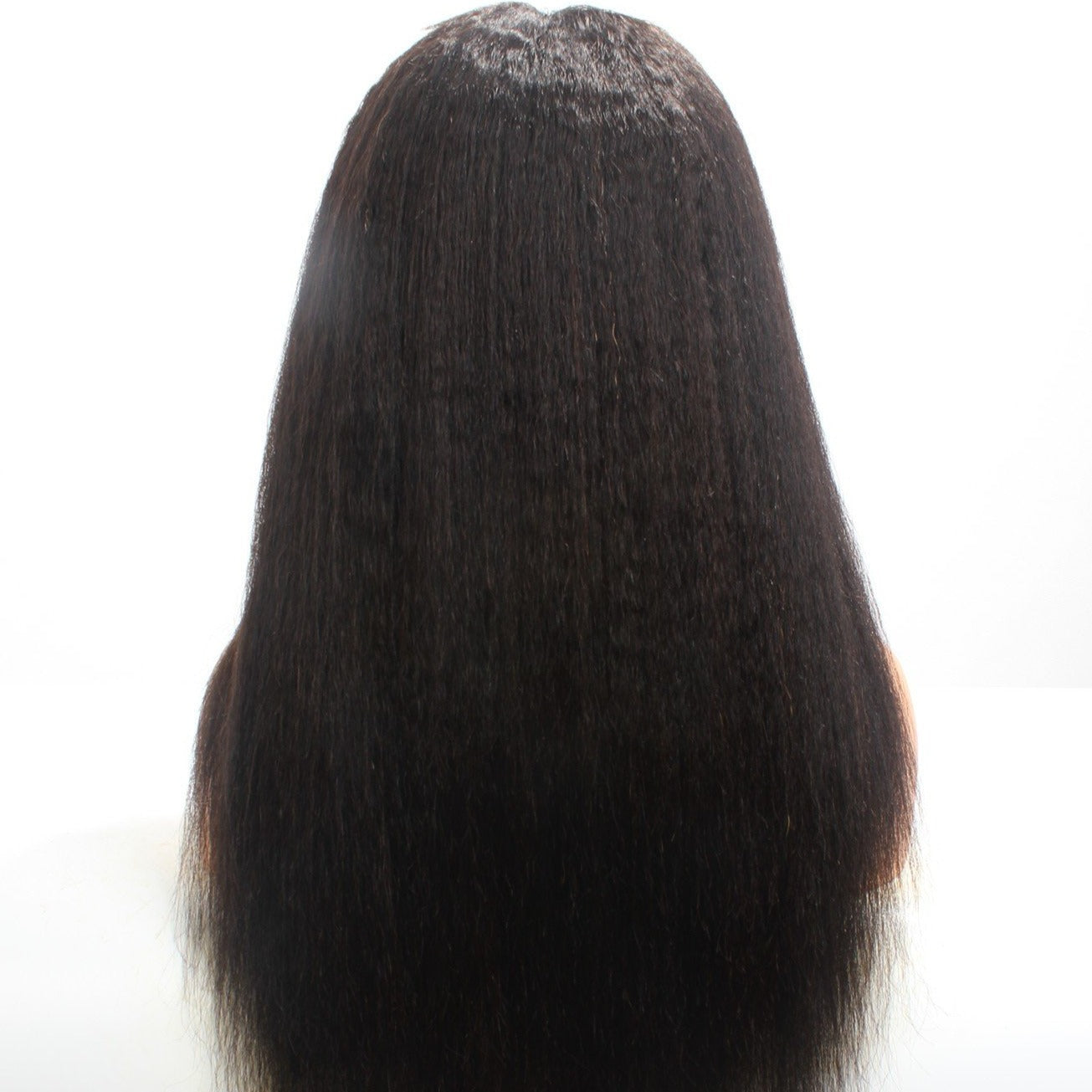 HD Lace Kinky Straight Fake Scalp Wig With 6" Deep Parting