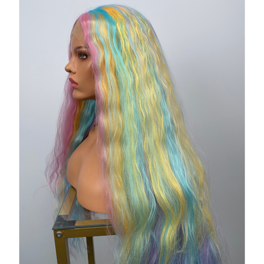 Rainbow Pride Lace Front Synthetic Wig