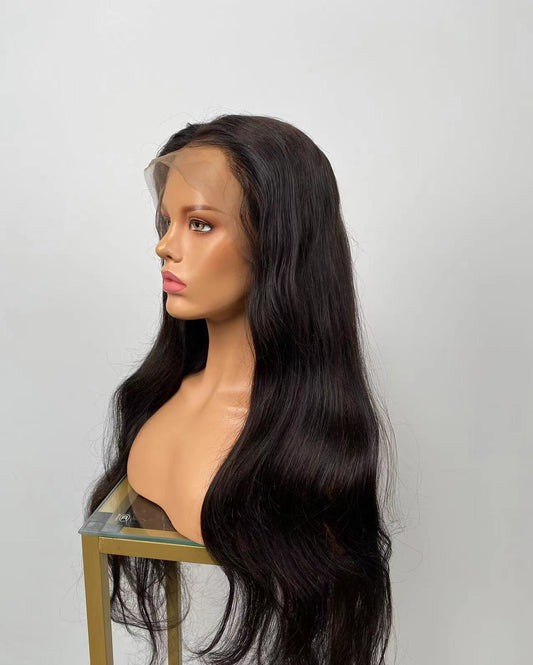 16"-24"TRANSPARENT HD LACE VIRGIN HUMAN HAIR 6" DEEP PARTING LACE FRONT WIG