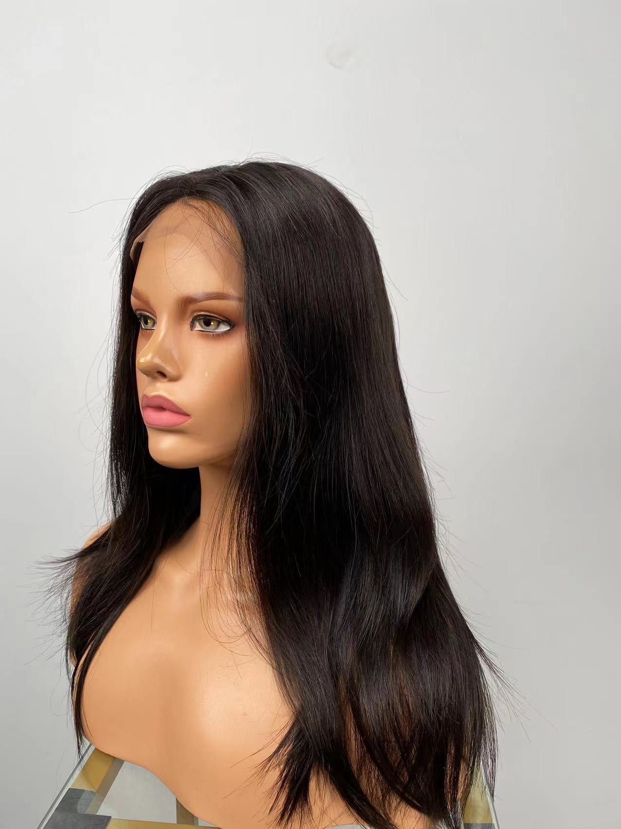 16"-24"TRANSPARENT HD LACE VIRGIN HUMAN HAIR 6" DEEP PARTING LACE FRONT WIG