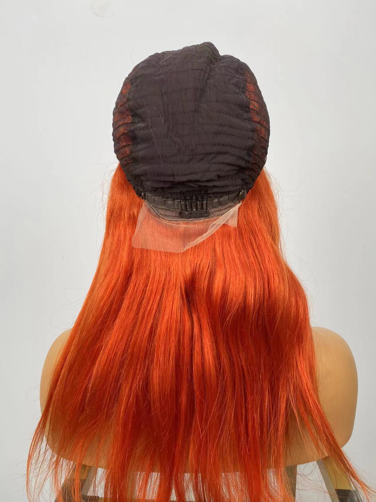 Custom Color And Length 16"-24" Available Light Copper Red Color #130 Virgin Human Hair Lace front Wig