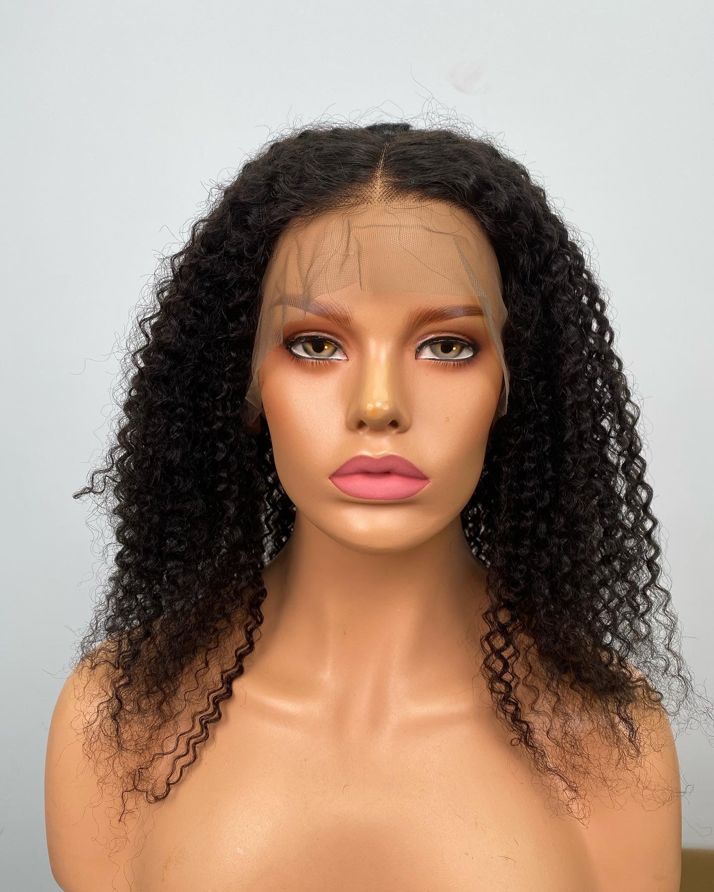 Custom 16" - 22" Invisible HD Lace Swiss Lace Curly with Baby Hair Full Lace Human Hair Wig