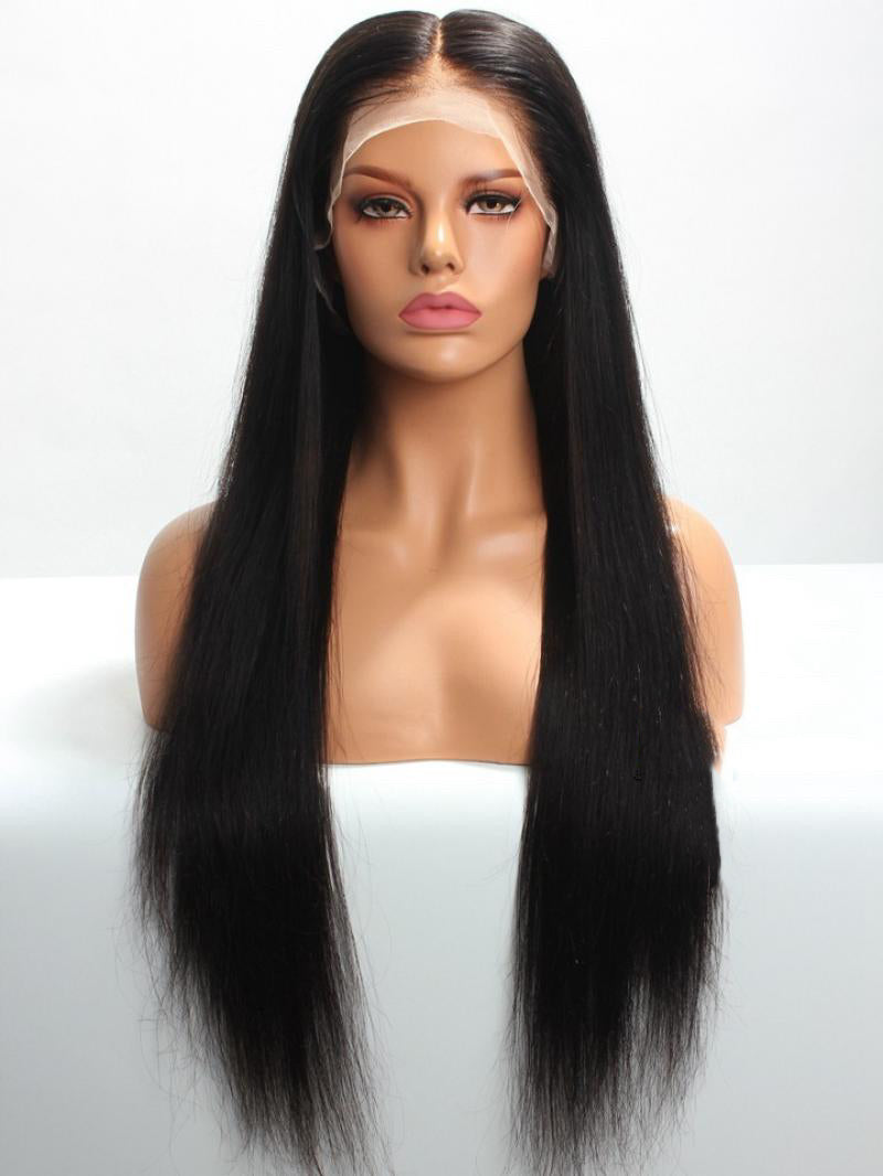 FAKE SCALP GLUELESS 13"*6" LACE FRONT CAP HUMAN HAIR WIG 16" - 24" LENGTH AVAILABLE