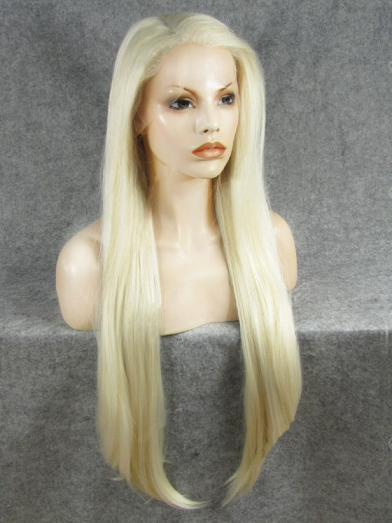 Long Straight Blonde Synthetic Lace Front Wig