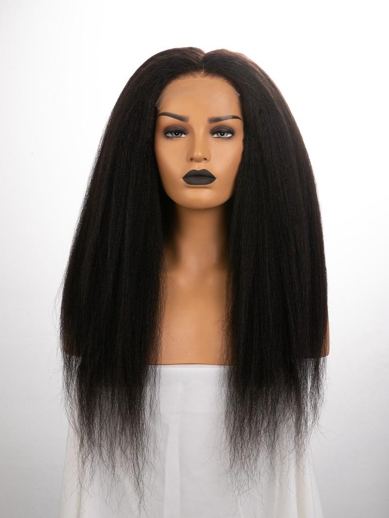 MADE TO ORDER 10"-22" KINKY STRAIGHT 5*5 UNDETECTABLE HD LACE CLOSURE HUMAN HAIR WIG