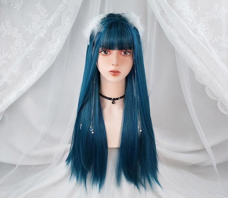 Various Colors Long Straight Synthetic Wig With Bangs