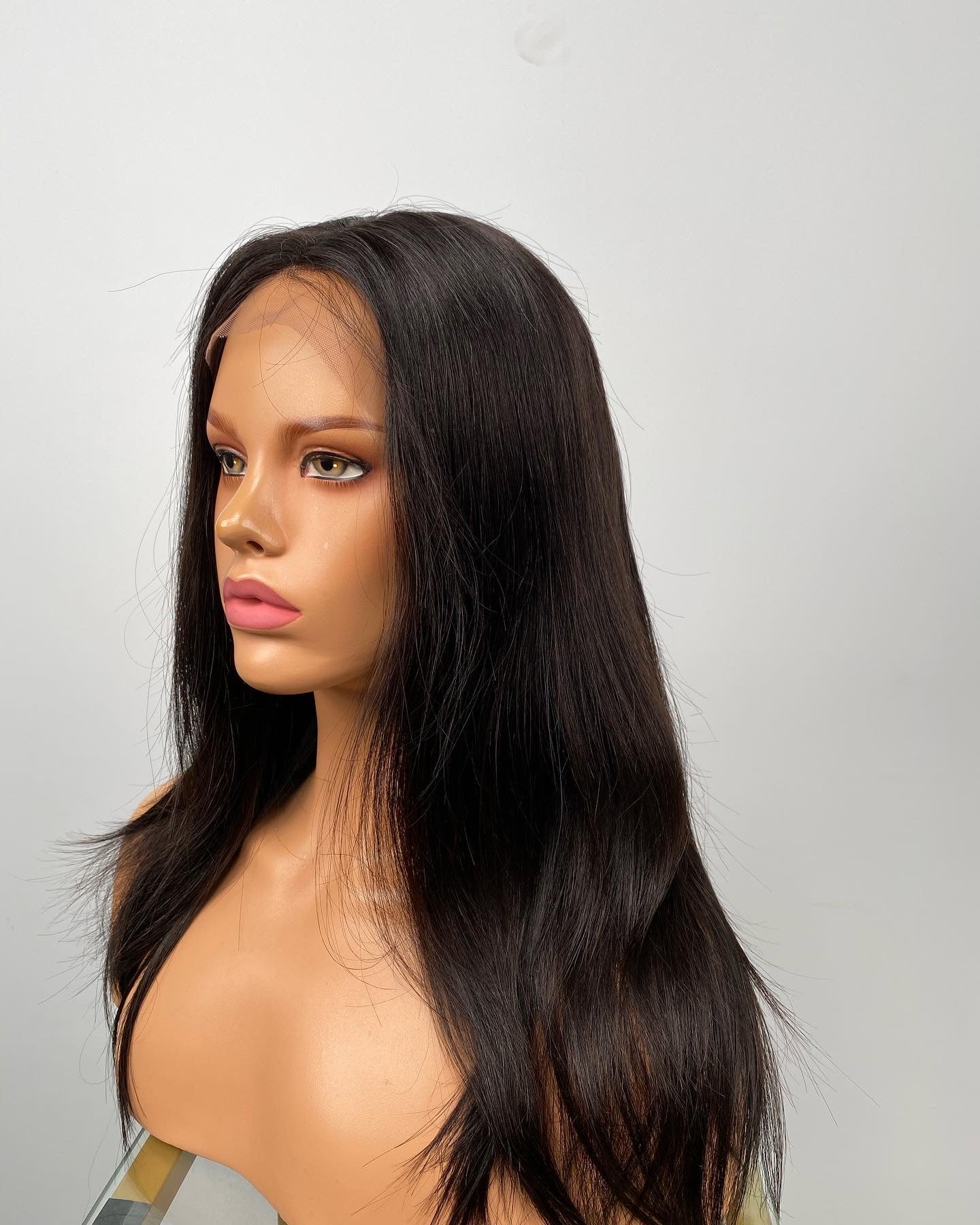 BOB CUT BLACK 4" PARTING LACE FRONT VIRGIN HUMAN HAIR WIG READY TO SHIP