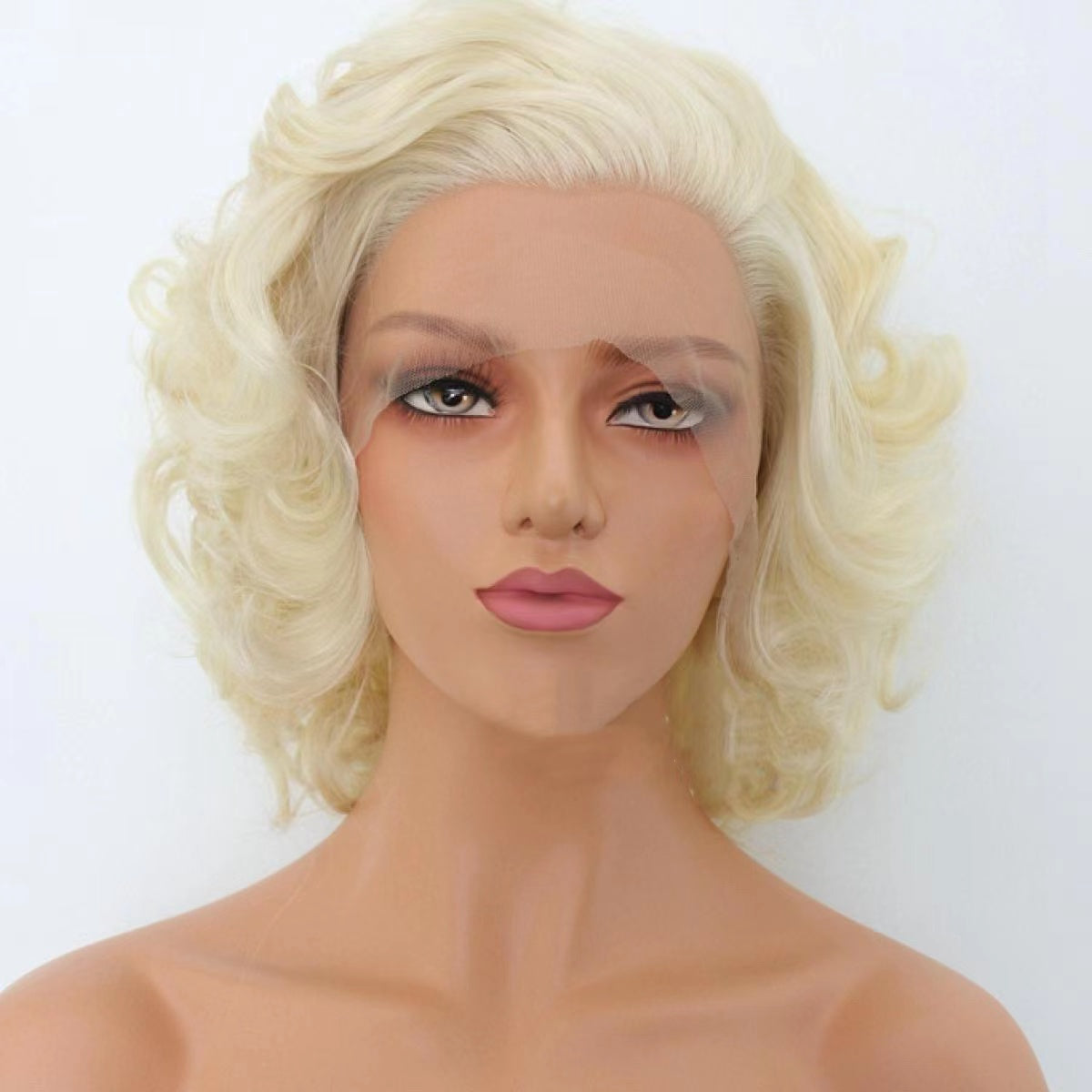 Vintage Blonde Short Wavy Wig