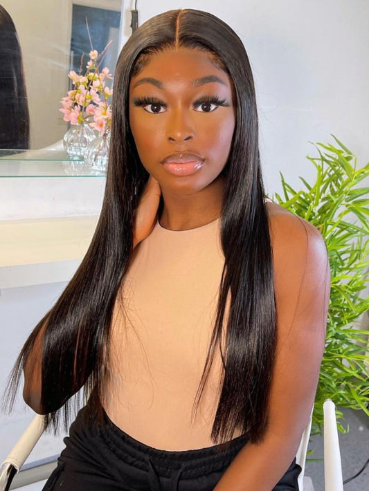 16"-24" SILKY STRAIGHT 5*5 UNDETECTABLE HD LACE CLOSURE HUMAN HAIR WIG