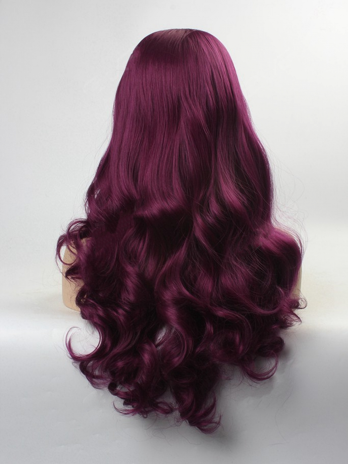 Deep Fuchsia/Deep Pink Long Curly Synthetic Lace Front Wig