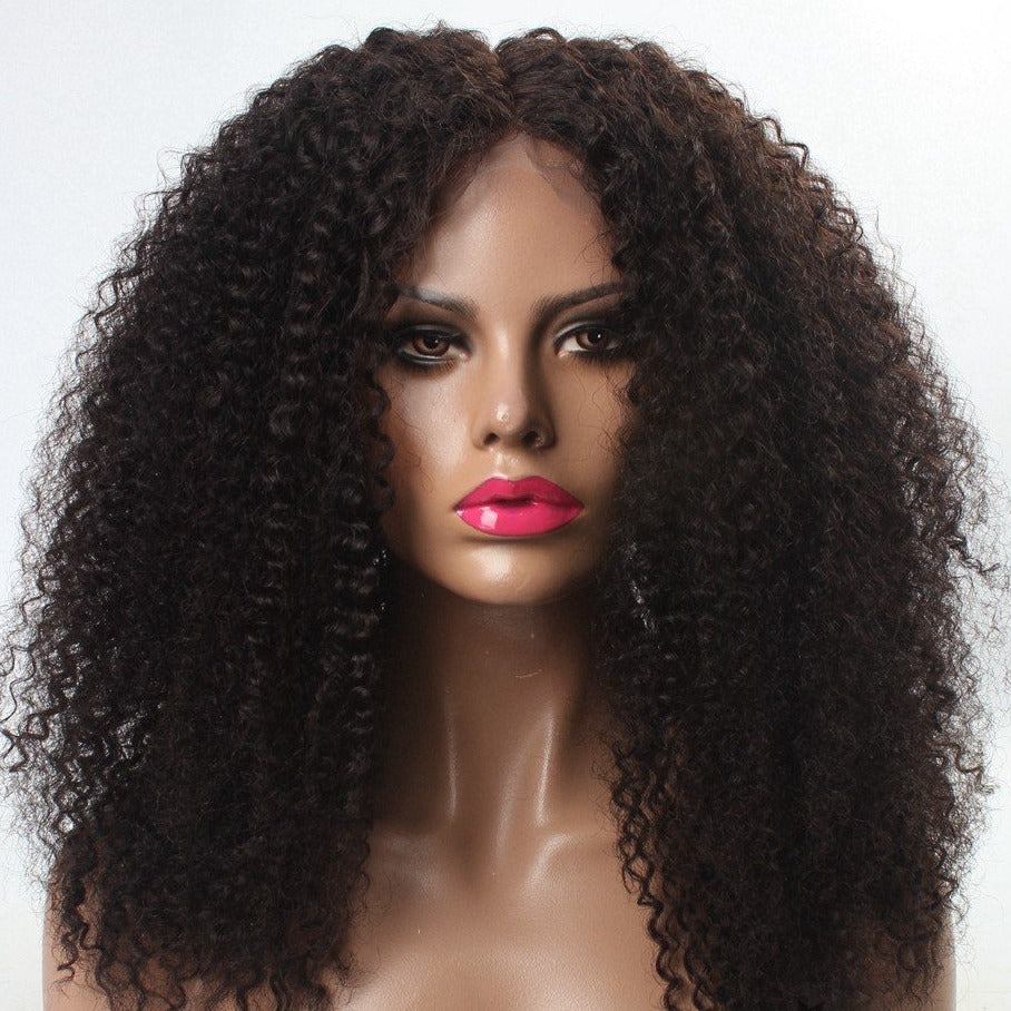 3C Hair - 10"-22" Long Natural Afro Curly Human Hair Lace Wig