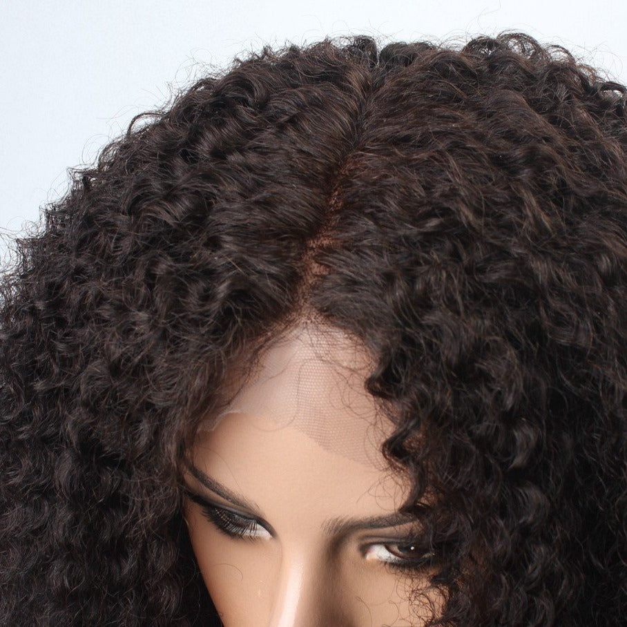 3C Hair - 10"-22" Long Natural Afro Curly Human Hair Lace Wig