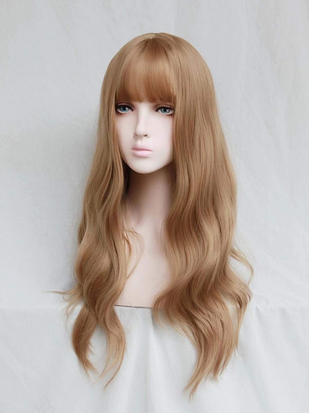 2022 New Style “Lisa” Inspired Blonde Long Wavy Synthetic Wig with Bangs