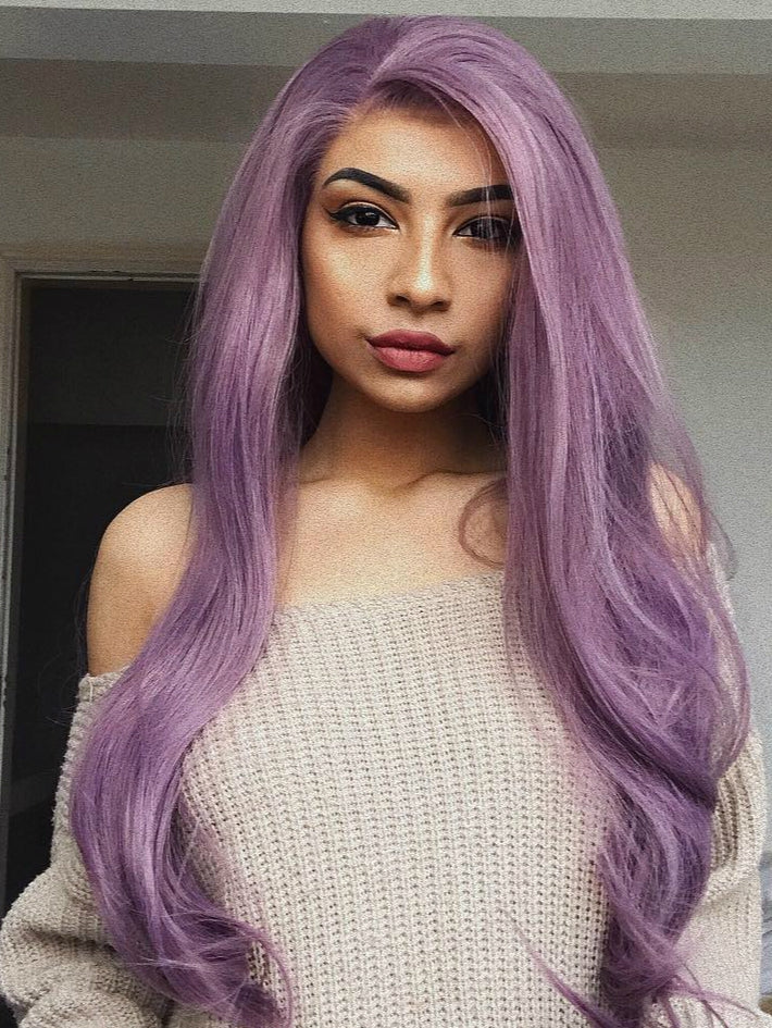 Dusty Lavender Synthetic Lace Front Drag Wig