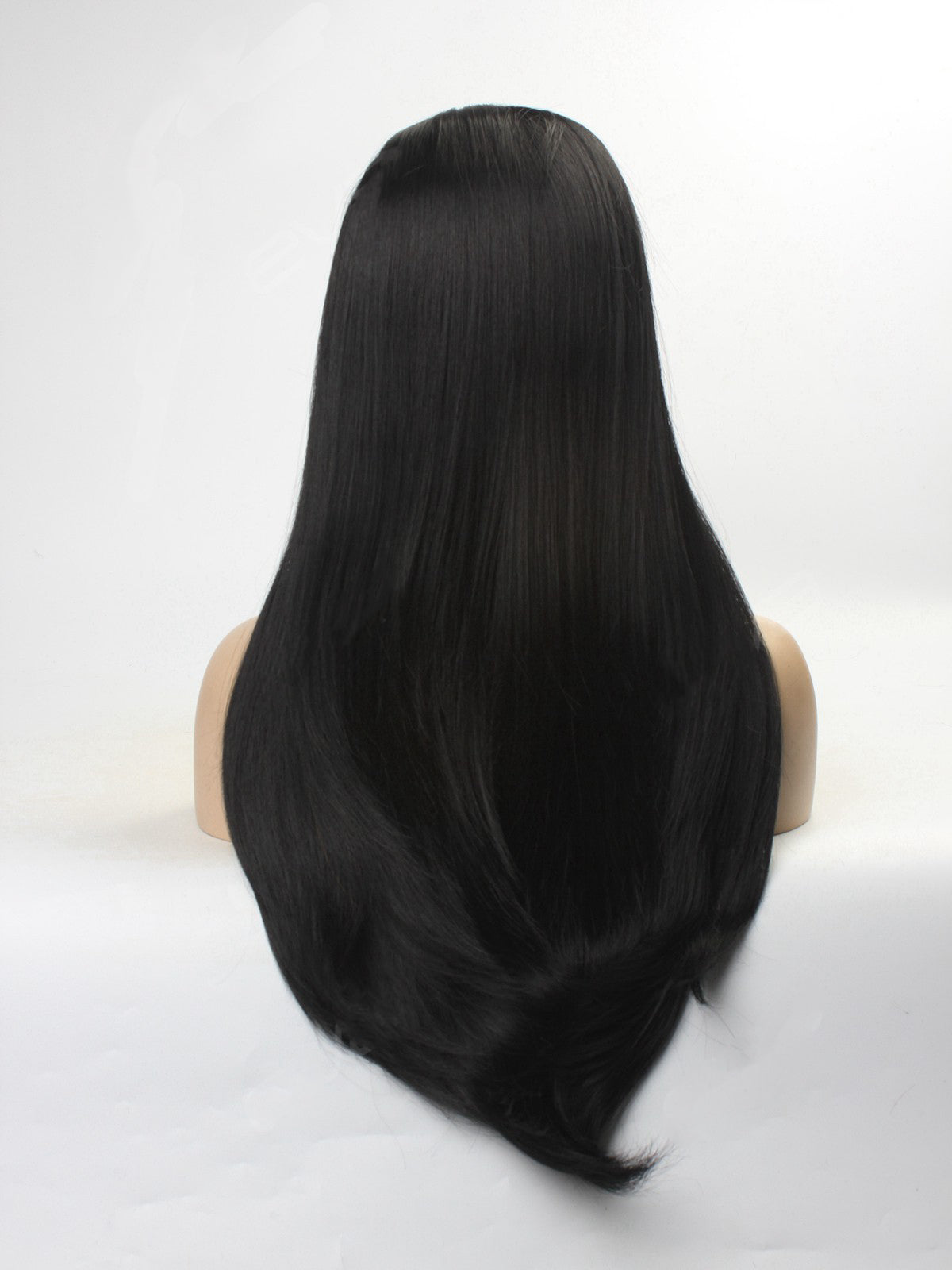 Jet Black Long Straight Synthetic Lace Front Wig