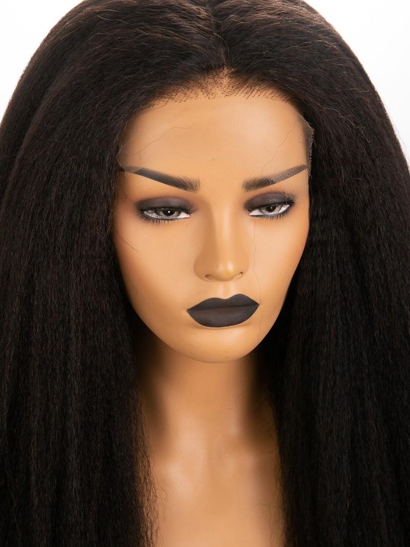 MADE TO ORDER 10"-22" KINKY STRAIGHT 5*5 UNDETECTABLE HD LACE CLOSURE HUMAN HAIR WIG