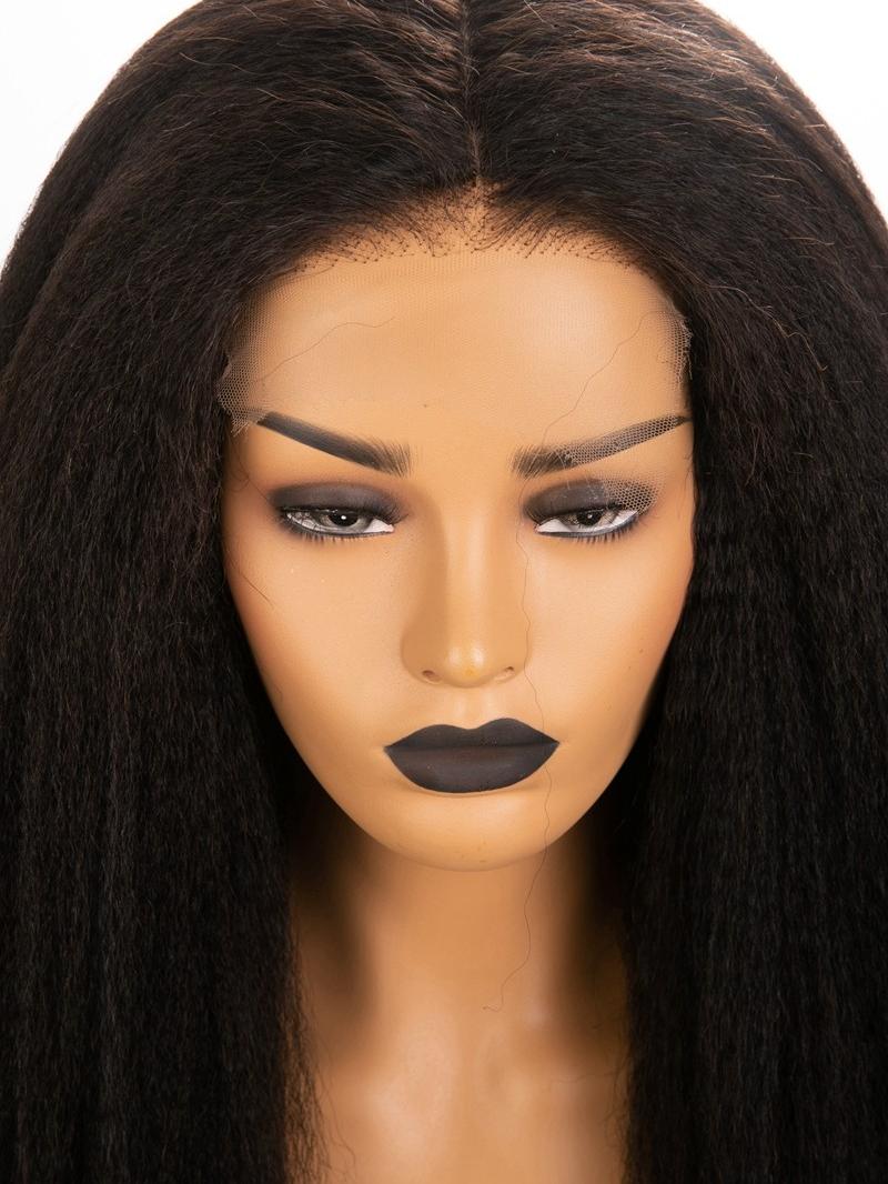 MADE TO ORDER 10"-22" KINKY STRAIGHT 5*5 UNDETECTABLE HD LACE CLOSURE HUMAN HAIR WIG