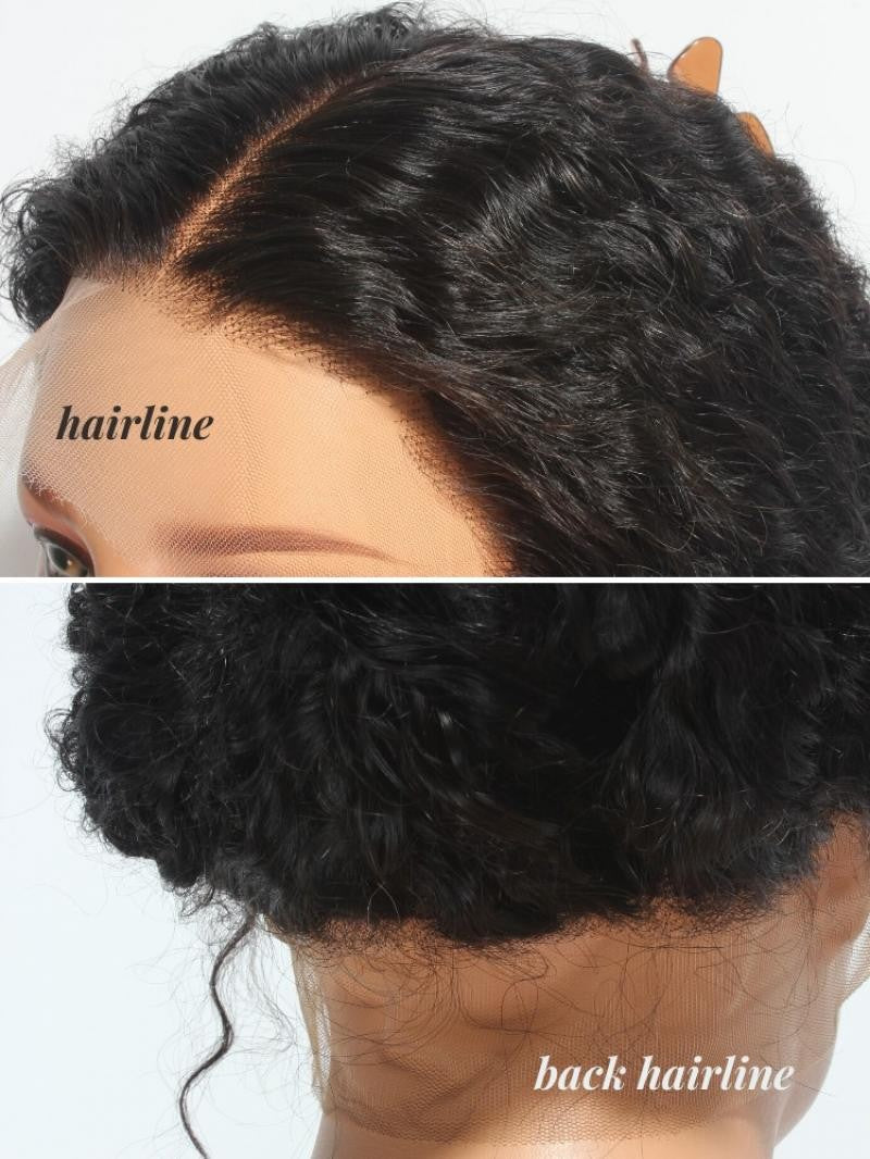 16" - 24" Invisible HD Lace Swiss Lace Natural Black Wave Lace Wig