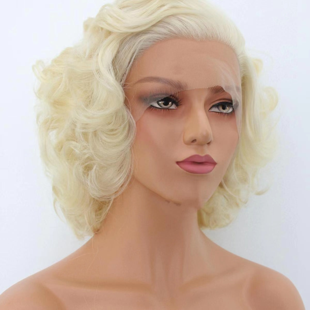 Vintage Blonde Short Wavy Wig