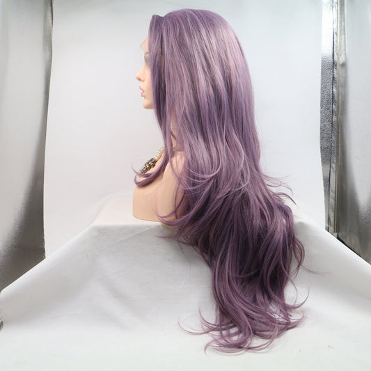 Hip Length Dusty Purple Wig