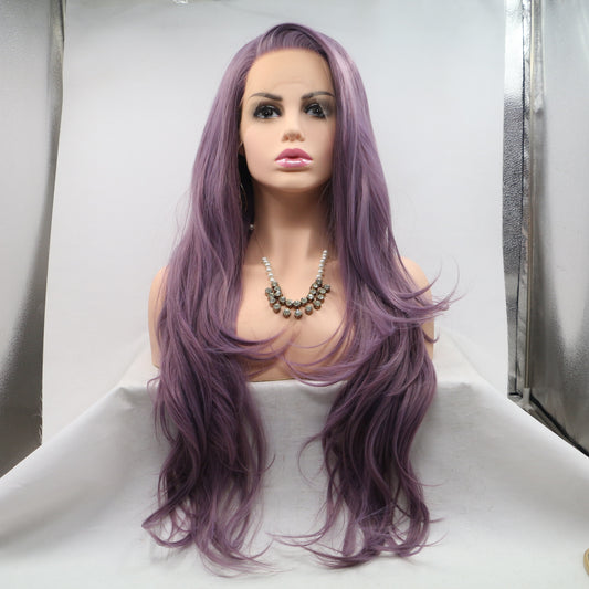Hip Length Dusty Purple Wig