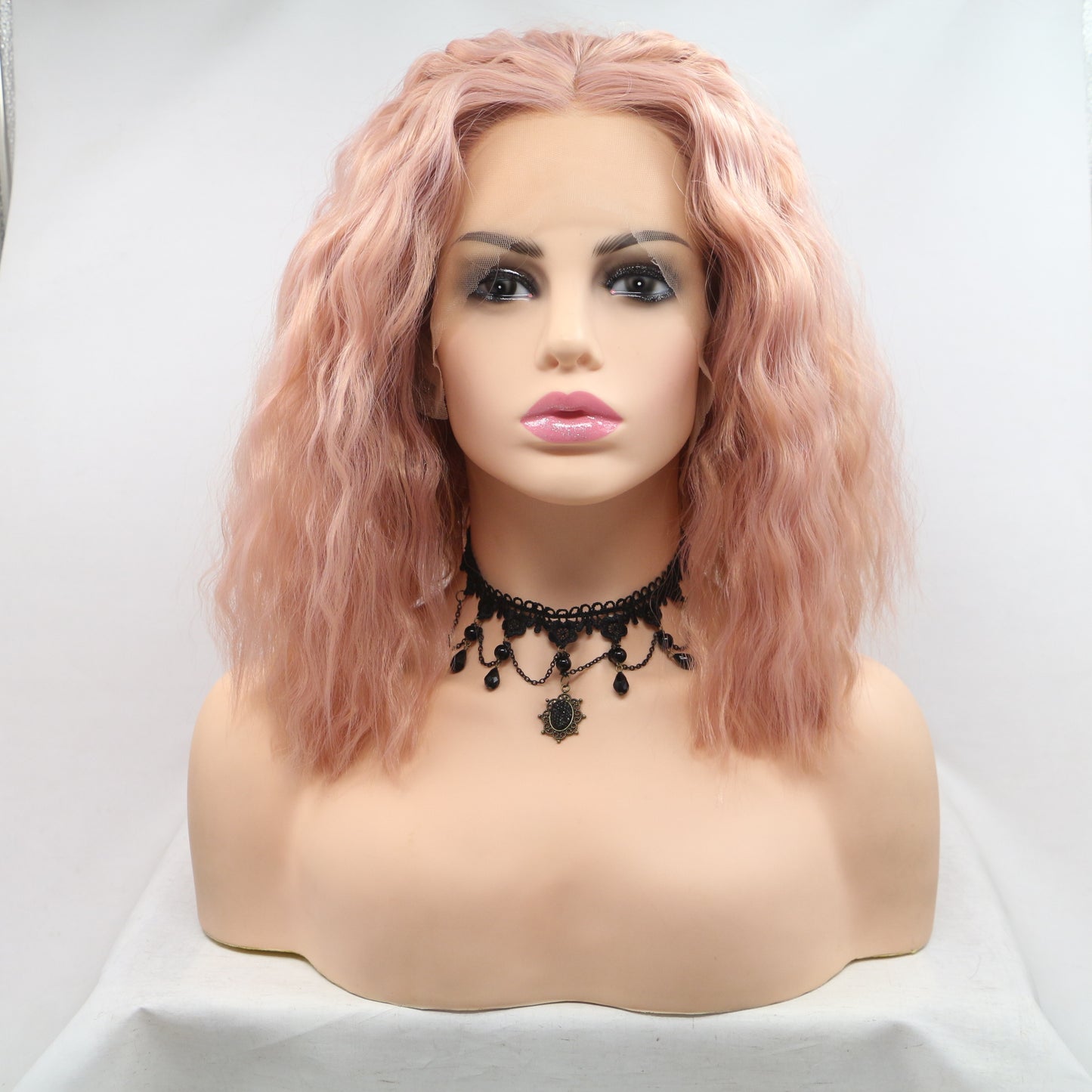 Candy Pink Water Wave Wig