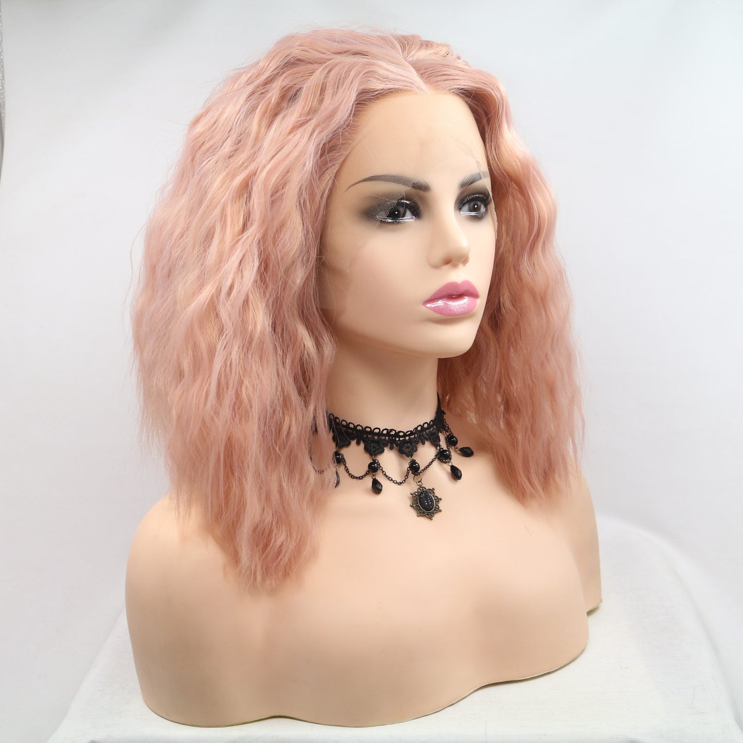 Candy Pink Water Wave Wig