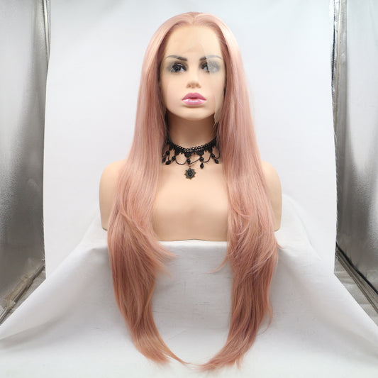 Long Peach Pink Wig